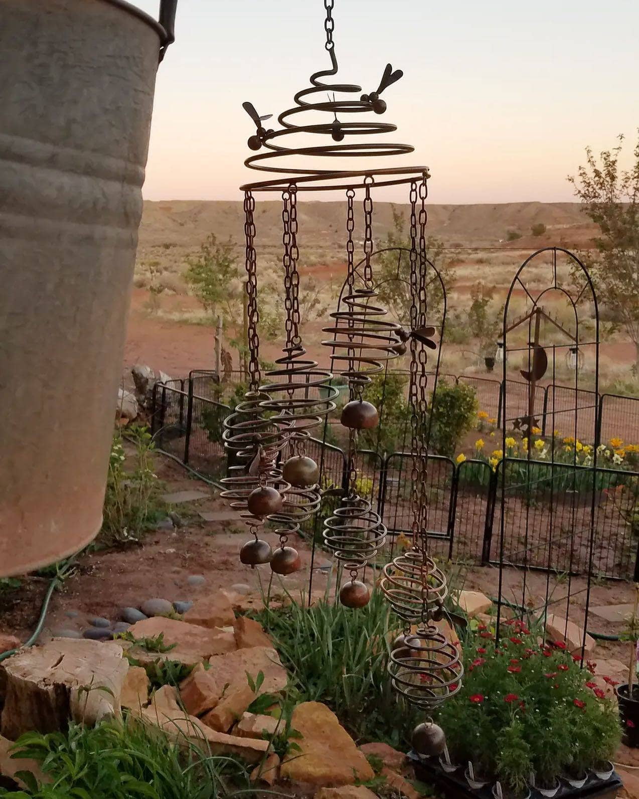 Bee Spiral with Bells Mobile Wind Chime