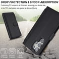 thumbnail image 5 of ELEHOLD for Samsung Galaxy S22 Ultra PU Leather Wallet Case, with Card Holder Strap Shoulder Lanyard for Women Men, Durable Zipper Kickstand Cover for Samsung Galaxy S22 Ultra,Black, 5 of 10