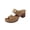 Khaki, variant on Lenago Women Sandals Casual Comfortable Plus Size Solid Color Round Toe Open Toe Heel High-Heeled Sandals 36