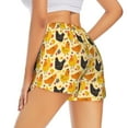 thumbnail image 4 of Picia Funny Chicken Pattern Women's 2 in 1 Athletic Running Shorts High Waisted Workout Casual Gym Sweat Shorts with Comfy Liner Zipper Pockets-Small, 4 of 9