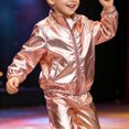 thumbnail image 2 of Dakiuu Boys Girls Bomber Jacket Stand Collar Zip Front Long Sleeve, 2 of 7