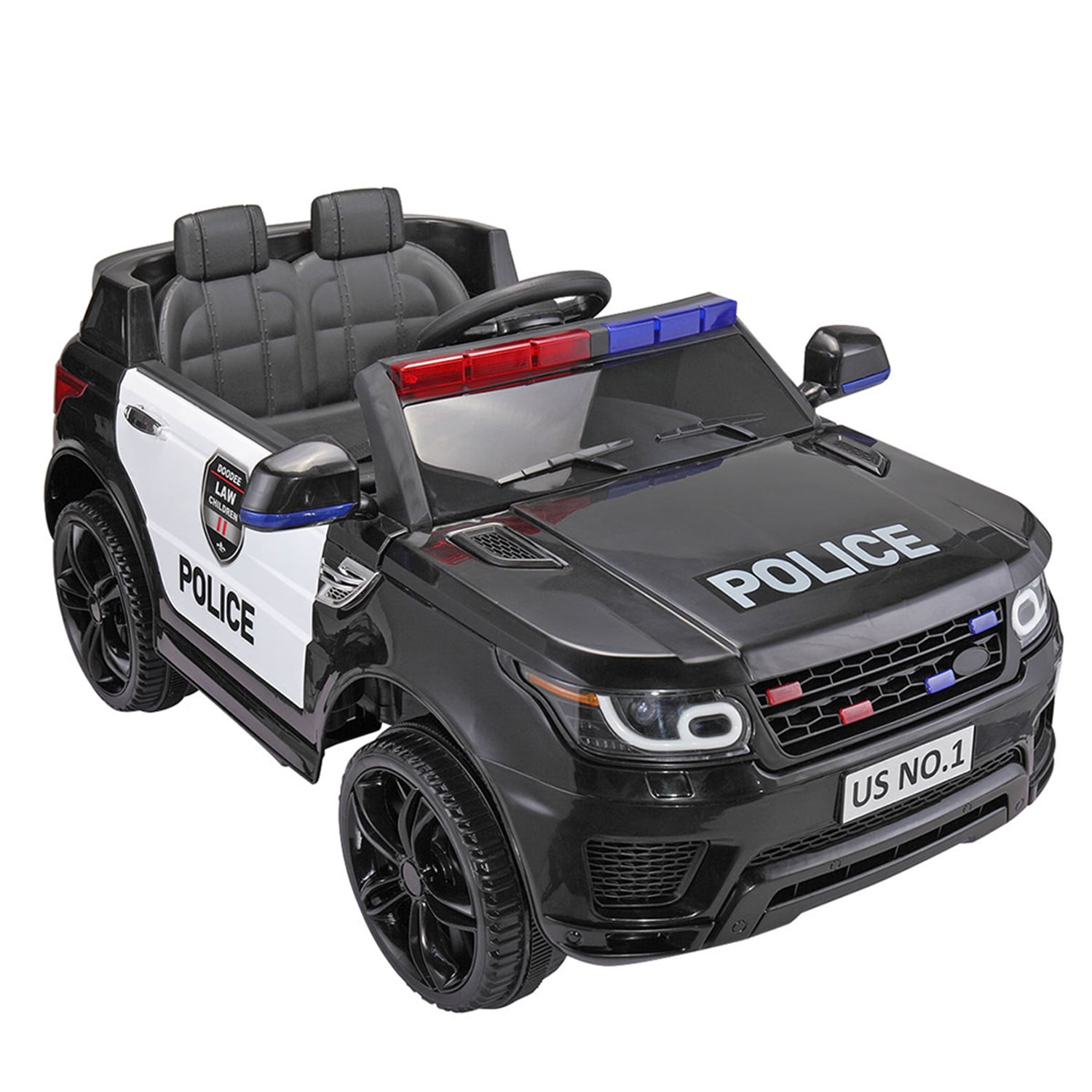 CIPACHO 12V Kids Ride On SUV Electric Cop Car with Remote Control, Siren Sounds Alarming Lights, Music Story, Black