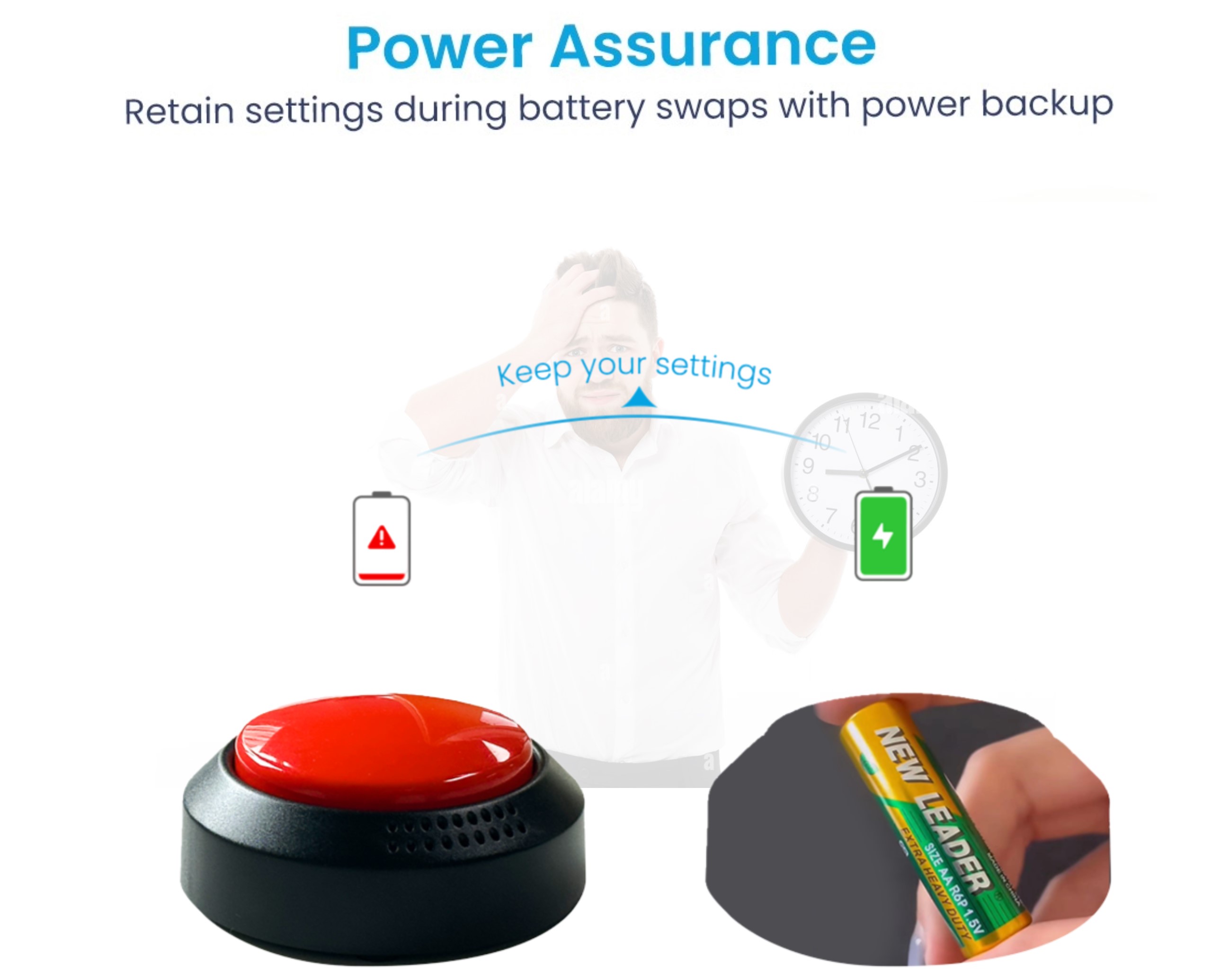 TimeVocalist Talking Alarm Clock with Time Sync, Task Reminders, Battery Backup for Elderly & Visually Impaired