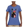 thumbnail image 2 of Wild Bobby Dean Russo German Shepherd Dog Lover Women Graphic Tee, Light Blue, X-Large, 2 of 5