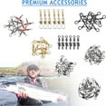 thumbnail image 3 of Fishing Swivels Kit 190pcs Fishing Accessories Tackle Ball Bearing Swivels, Rolling Barrel Swivel Snap, Three Way Crossline Swivel, Duo Lock Snap for Bass Trout Saltwater Freshwater Fishing Tackle, 3 of 7