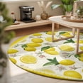 thumbnail image 4 of Yellow Lemon Area Rugs 3' (Round) Floral Leaf Summer Fruit Farmhouse Pastoral Floor Rug&nbsp;Non Slip Low Pile Ultra Soft Throw Carpet for Entryway Indoor Entrance Kitchen Bathroom, 4 of 9