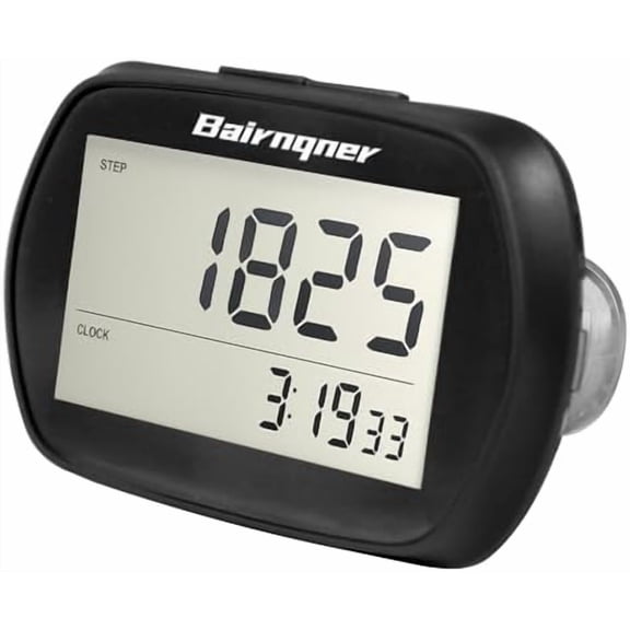 3D Pedometer for Walking Step Counter with Clock, Simple Operation Portable Steps Tracker with Clip Lanyard, Black