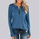 thumbnail image 2 of Manga larga blanca,Blusa informal de poliéster con cremallera para mujer, manga larga, cuello redondo, ajuste suave y cómodo, uso diario, sopatenor, 2 of 9
