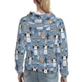 thumbnail image 7 of Balery Llamas And Cactus Pattern Womens Long Sleeve Hoodie, Pullover Hooded Sweatshirt, Kangaroo Pocket Hoodie with Eye-catching Drawstrings-Small, 7 of 7