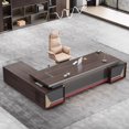 thumbnail image 3 of Executive Supplies Office Desk Writing Standing Organizers Monitor Computer Desks L Shaped Drawers Mesa Escritorio Furniture My Lux Decor Round, 3 of 24