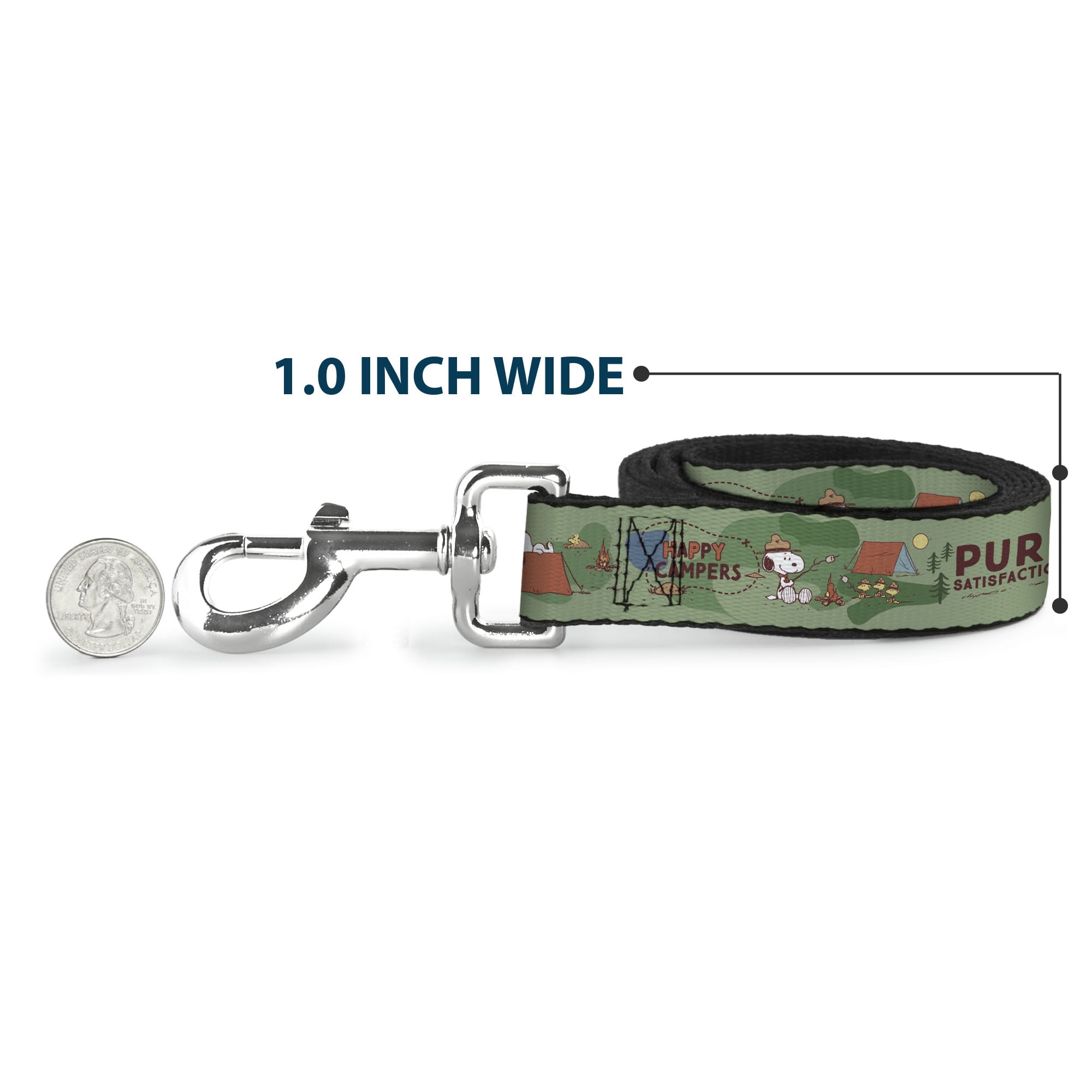 Peanuts Worldwide LLC Pet Leash, Dog Leash, Peanuts Happy Camper Beagle Scouts Scenes, 6 Feet Long 1.0 Inch Wide