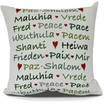 Simply Daisy, Words of Peace Word Print Outdoor Pillow