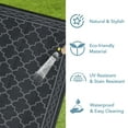 thumbnail image 5 of Hasoo 8' x 10' Black & Gray Outdoor Rug Plastic Straw Rug Bohemia Carpet Waterproof PP Tube Woven Portable Mat for Patio Decor, Balcony, Picnic, 5 of 7