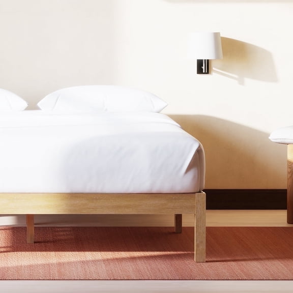 LIFEMENT Queen Classic Wood Platform Bed Frame, Solid Wood, No Box Spring Needed, Easy Assembly, Minimalist Modern Design, Under Bed Storage, Natural