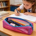 thumbnail image 6 of Mesh Pencil Case, Large Capacity Pencil Pouch, Portable Zipper Stationery Bag for Adults, Educational Office Supplies, Lazyguy, 6 of 9