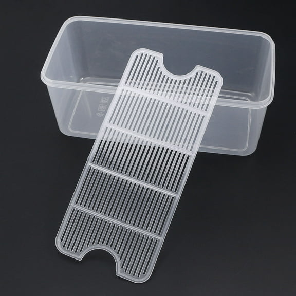 WHAMVOX Transparent Crisper Simple Fruit Vegetables Storage Crisper for Home Store Restaurant (Large Size With Drainer Piece)