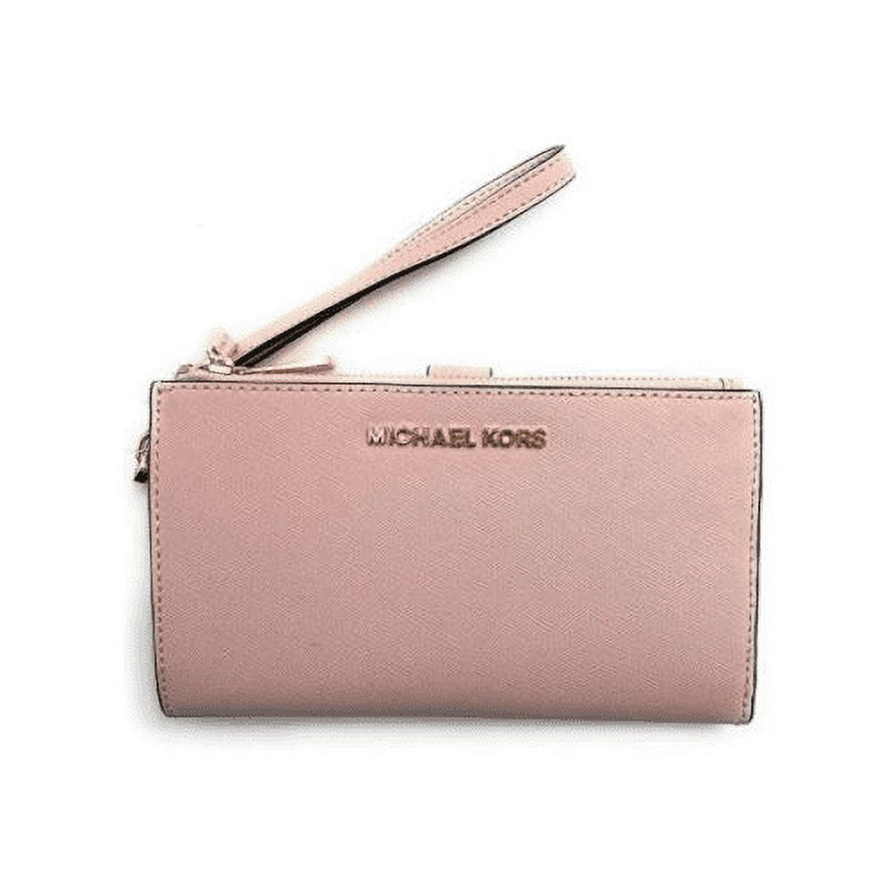Michael Kors Adele Double Zip Wristlet Wallet Soft Pink Phone Pocket Pebbled Leather Walmart