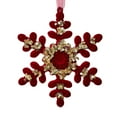 thumbnail image 2 of FAMTKT Christmas Tree Decoration Pendants Wine Red Flocking Bow Elks Wreath Snowflakes 3 D Butterflies 5-petal Wreath Sun Wreath Pendant Christmas Ornaments, 2 of 7