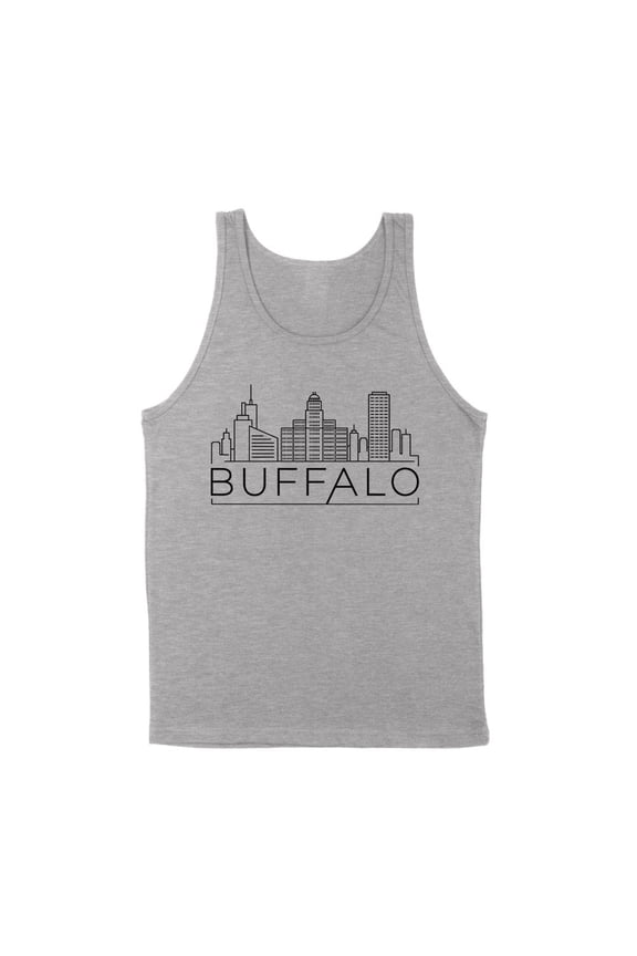 Skyline Buffalo New York Tank Top Unisex Small Grey