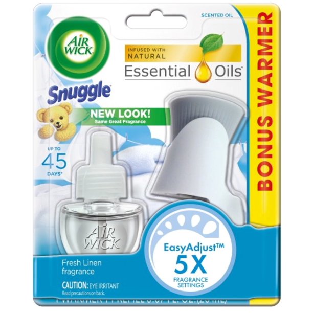 6 Pack Air Wick Scented Oil Air Freshener Starter Kit, Snuggle Fresh