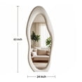 thumbnail image 5 of Super Store 63"x 24" Irregular Full Length Mirrors - Full Body Flannel Wrapped Wooden Mirror Leaning and Hanging for Bedroom Living Room,White, 5 of 8