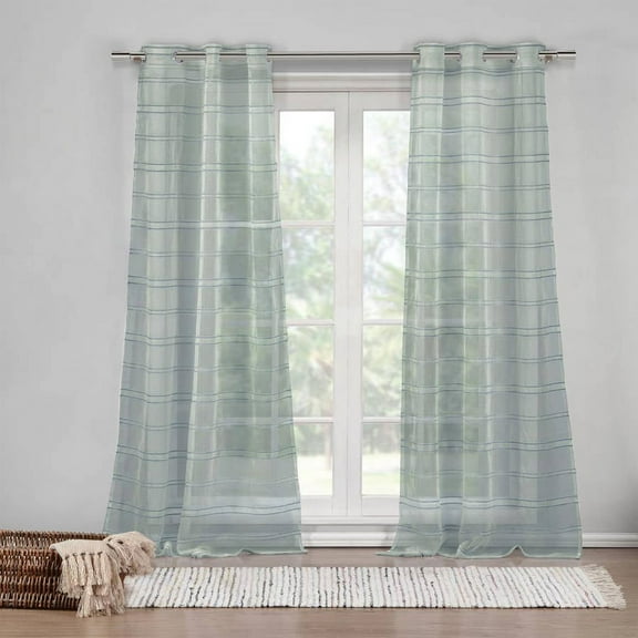 Hampstead Linen /Jute Stripe Grommet Pair Panel