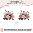 thumbnail image 5 of Blosmon Wedding Fake Flower Ball for Centerpiece Table Decoration 2 Pcs Dusty Pink Artificial Rose Kissing Balls Flores Bouquet Arrangement for Home Party Events Dinning DIY Decor, 5 of 8
