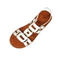 thumbnail image 3 of Sandals Women Flat Heel Open Toe Ankle Straps Thick Soled Spring Summer Fashionable Casual Versatile Solid Color Beach Shoes, 3 of 8