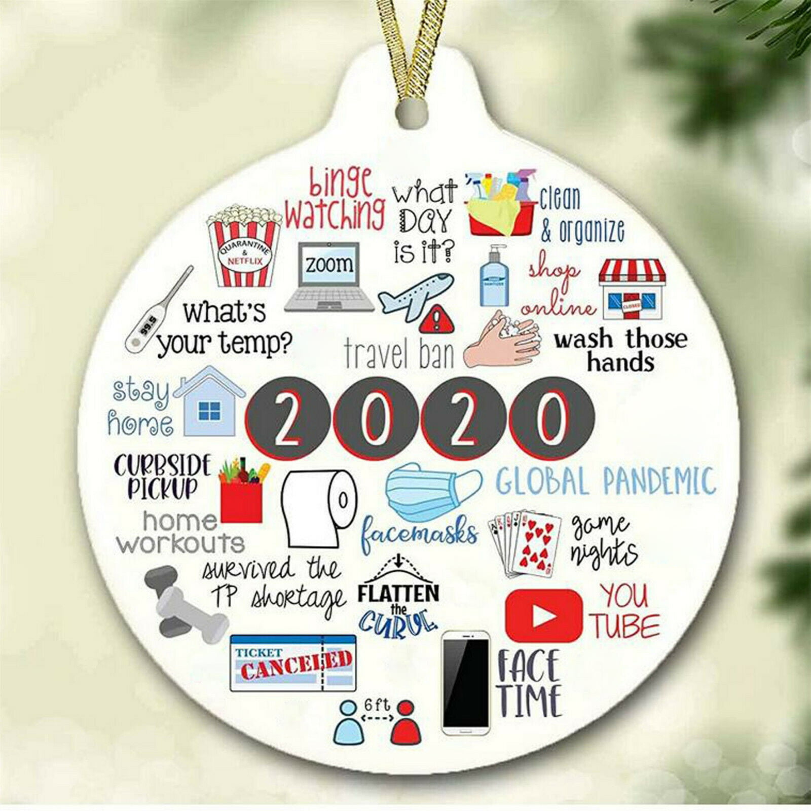 2020 Pandemic Annual Events Xmas Tree Ornament Christmas Holiday Pendent US 