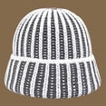 thumbnail image 5 of CoCopeaunts Two-Colors Striped Bucket Hat Color Knitted Fisherman Cap Warm Thickening Fashion Casual Women's Autumn Winter Hats, 5 of 8