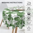 thumbnail image 4 of St Patricks Day Tablecloth 70 x 70 Inch Round, Dark Green Clover Print Tablecloths Tablecloths Outdoor Polyester Shamrock Table Cover for Holiday Party Picnic Dinner Decor, 4 of 6