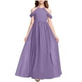 thumbnail image 2 of Chiffon Maxi Dresses for Girls Size 3-14 Teens Kids Elegant Sleeveless Crewneck Solid A-Line Graduation Wedding Guest Long Prom Dress, 2 of 5