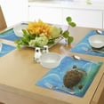thumbnail image 4 of Ambesonne Ocean Place Mats Set of 4, Swimming Turtle Family, Standard Size, Green Blue Brown, 4 of 6