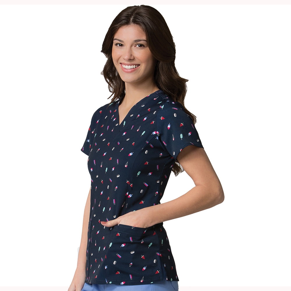 Maevn Uniforms Women's VNeck Summer Print Scrub Top