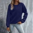 thumbnail image 1 of IMENGL Oversized cute crewneck fleece pullover sweatshirt Winter, Blue M, Size M-3XL, 1 of 7