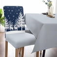 thumbnail image 6 of Chair Covers for Dining Room Set of 6,Christmas Reindeer Tree Silhouette Stretch Seat Protector Removable Washable Chairs Slipcovers for Kitchen Banquet Wedding Hotel,White Snowflake on Black, 6 of 6