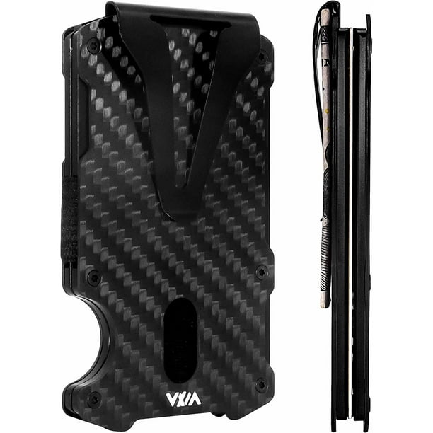 Wallet for Men Carbon Fiber Wallet Money Clip RFID Blocking Real Carbon