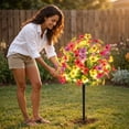 thumbnail image 7 of Artificial Multicolor Violet LED Ground Plug Flowers Tree 28 Heads Outdoor Yard Garden Decoration Spring Summer Waterproof, 7 of 7