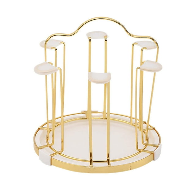 Langgg Cup Drying Rack Stand Efficient Mug Holder With Drain Tray Suitable For Office Coffee Cup Needs Cups Drying Rack Stand White 20x21cm