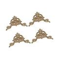 thumbnail image 3 of Apliques de madera de 4 piezas talladas en inscripción, calcomanía de tallado de esquina de marco de madera de madera de bricolaje, para adornos de Estilo C, 3 of 8