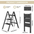 thumbnail image 2 of 3 Step Folding Aluminum Ladder with Anti-Slip Pedals, 330LBS Capacity, Lightweight for Home, Office, Garage, 2 of 8