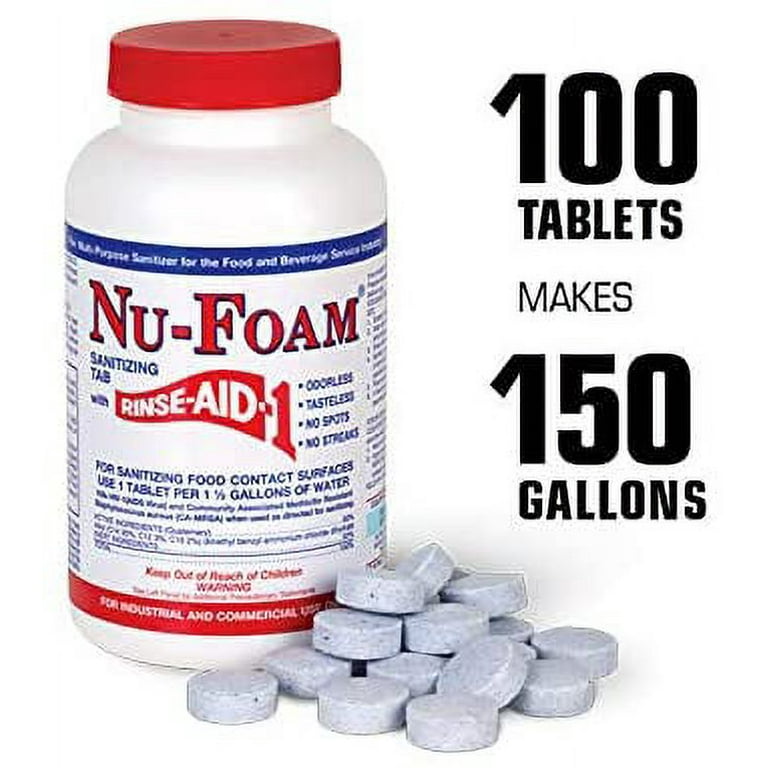 Glissen Chemical Nu-Foam Multi-Purpose Sanitizing Tablets, 100