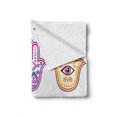 thumbnail image 2 of Hamsa Soft Flannel Fleece Throw Blanket, Colorful Hamsa Hands with Third Eye in Palms Folkloric Design Evil Eye, Cozy Plush for Indoor and Outdoor Use, 70" x 90", Multicolor, by Ambesonne, 2 of 6