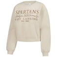 thumbnail image 2 of Women's ZooZatz Sand Michigan State Spartans Cropped Crewneck Sweatshirt, 2 of 3
