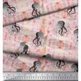 thumbnail image 2 of Soimoi Velvet Fabric Texture & Jellyfish Ocean Printed Fabric 1 Yard 58 Inch Wide, 2 of 4