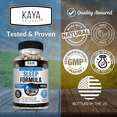thumbnail image 4 of Kaya Naturals - Sleep Support Formula with Melatonin - Aid Support Vitamin Supplement - Sleep Stress and Mood Support - L-Tryptophan, Passion Flower, Ashwagandha and More - 60 Capsules (60 Count), 4 of 9