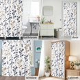 thumbnail image 5 of Shower Curtain Bathroom Set Spring Farmhouse Khaki Navy Blue Leaves Waterproof Fabric Shower Curtains with Grommets&Hooks, Country Plants Privacy Bath Curtain for Bathtub 48x72in, 5 of 9