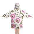 thumbnail image 2 of Pioneer Flower Floral Print Pattern Blanket Hoodies for Kids 6-13YR Oversize Wearable Blanket Hoodies for Boys Girls Teens, 2 of 7
