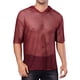 thumbnail image 1 of Camisetas de malla transparente INSPIRE CHIC para hombres, con mangas cortas transparentes, camiseta de club con capucha, 2XL roja, 1 of 5