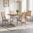 thumbnail image 3 of Noble House French Country Dining Chair Set of 2,Rectangular Cane Backrest,Grey+Green, 3 of 10